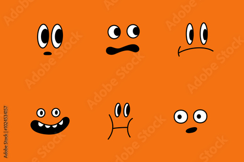 Vector logo design template and graphic elements for advertising, branding, posters and banners, funny cartoon illustrations with smiling character and mascots, abstract stickers and line icons