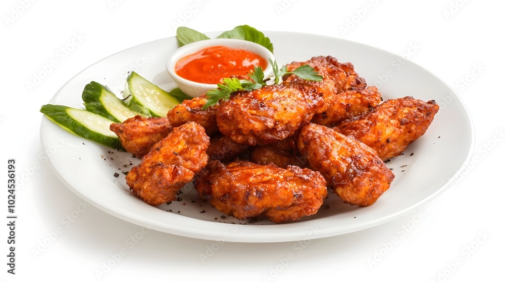 Crisp and Flavorful Fried Tempeh Dish Served on a Clean White Plate Ideal for Indonesian Cuisine Themes and Editorial Content with Ample Space for Text Crisp and Flavorful Fried Tempeh Dish Served on a Clean White Plate Ideal for Indonesian Cuisine Themes and Editorial Content with Ample Space for Text