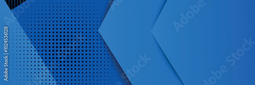 Bright yellow triangles overlap a calming blue background, creating a sleek and contemporary design.