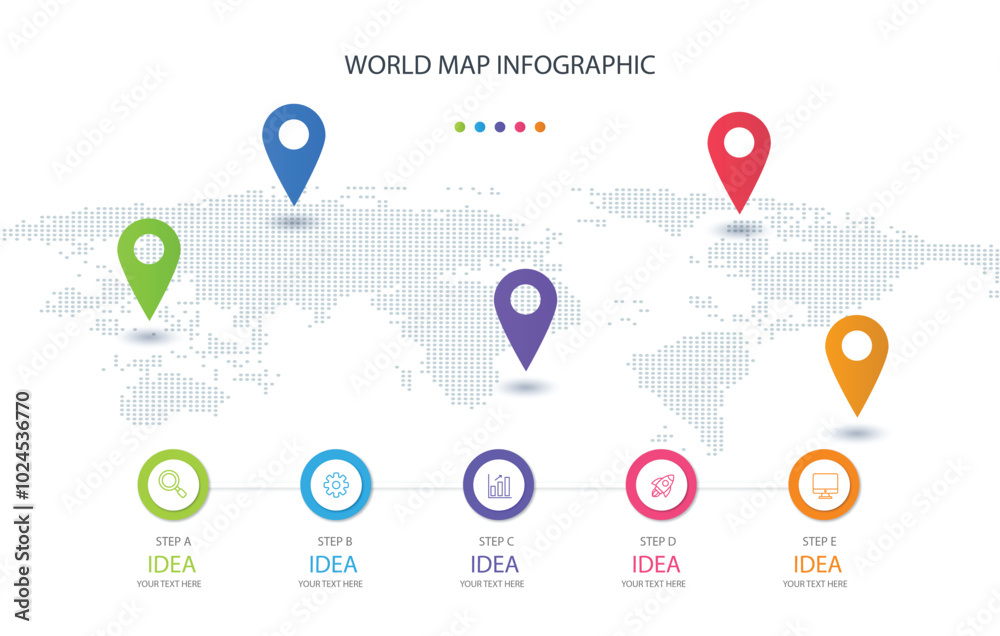 World map halftone vector template World map halftone vector template