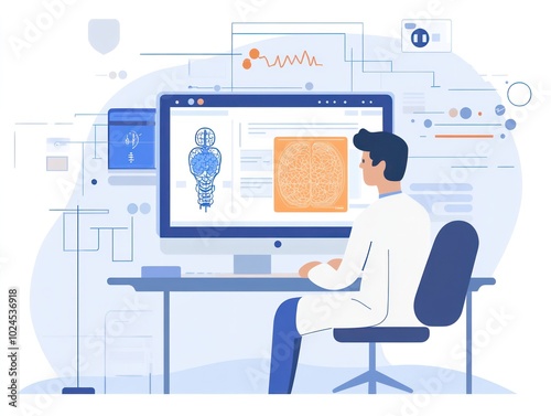 Machine learning in healthcare expert applying AI models to improve patient care and healthcare outcomes