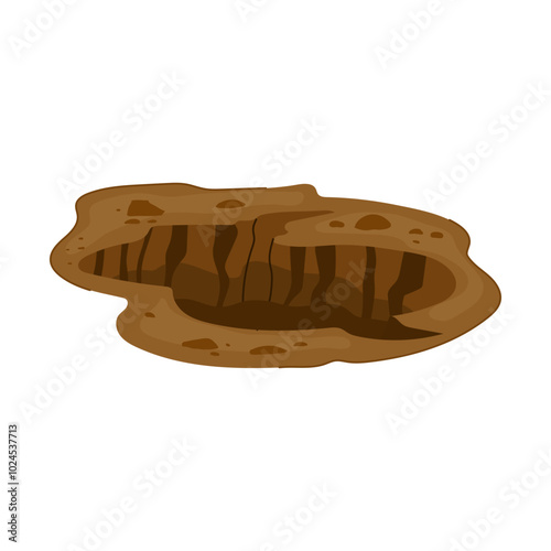hole pit cartoon. trench cavity, abyss chasm, shaft mine hole pit sign. isolated symbol vector illustration