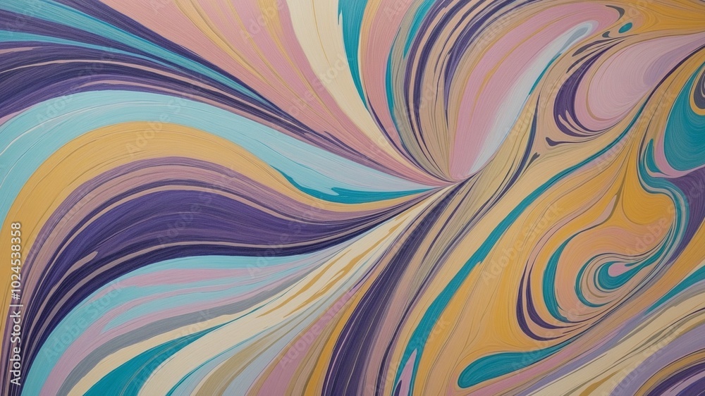 Obraz premium Vibrant Swirling Abstract with Lavender, Cyan, MistyRose, Gold, Goldenrod, silver, and Metallic Gold