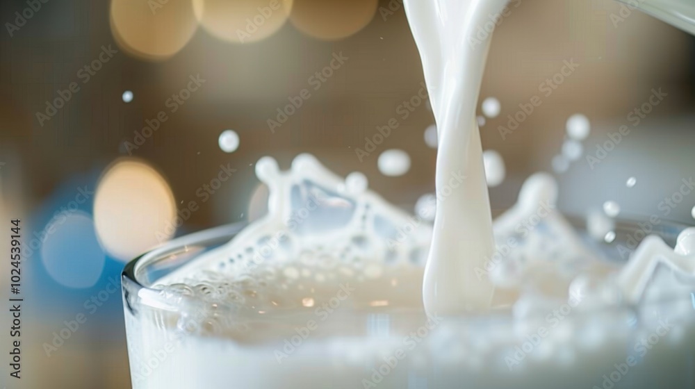 Splash of Milk in a Refreshing Glass