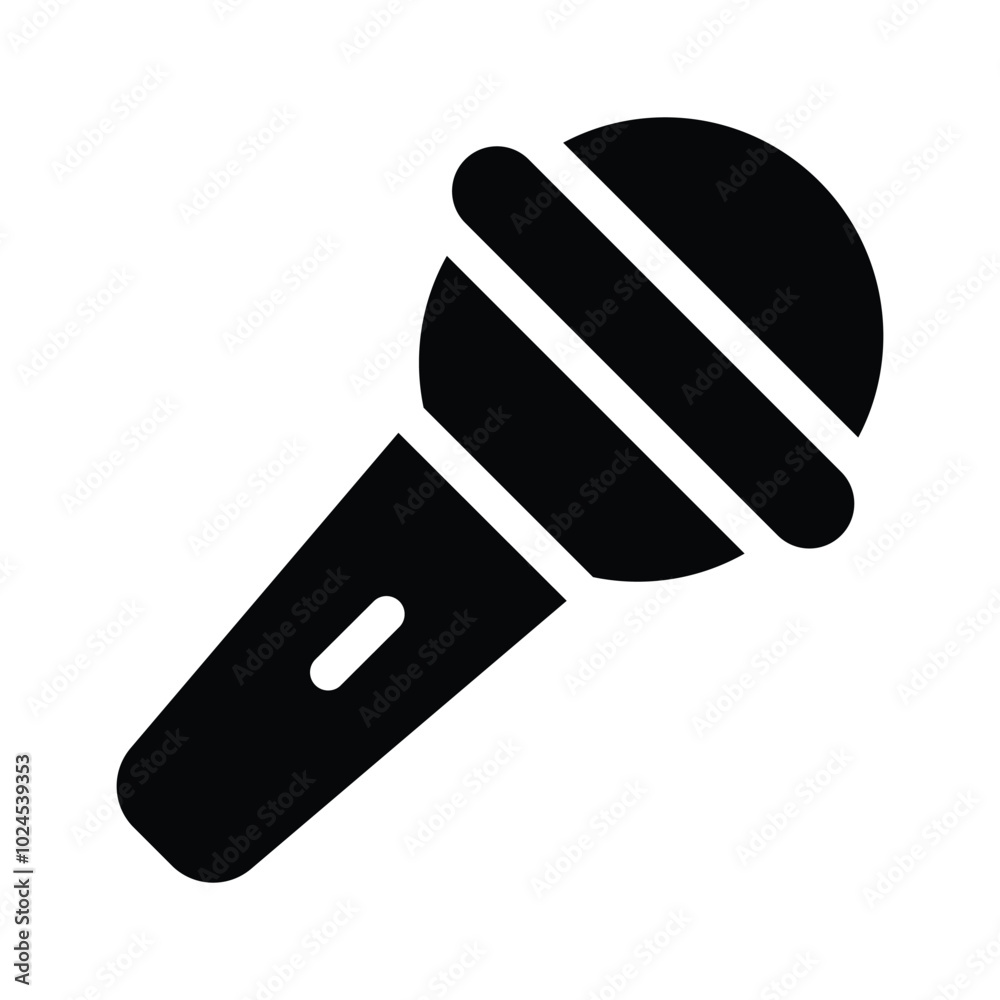 A microphone icon showing audio recording, speaking, or broadcasting A microphone icon showing audio recording, speaking, or broadcasting