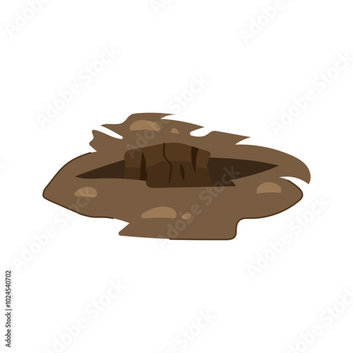 chasm pit cartoon. shaft mine, hollow depression, sinkhole well chasm pit sign. isolated symbol vector illustration