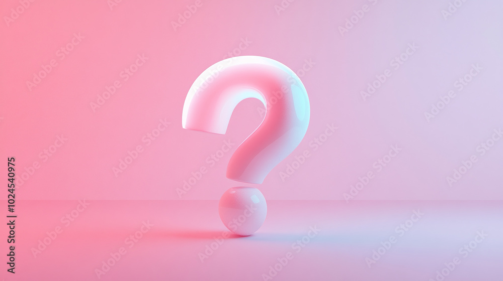 rendered question mark 3d rendering illustration, white shape on pink background soft pastel colors, UI ux graphic style questioning icon round edges faq background frame presentation ask for answer rendered question mark 3d rendering illustration, white shape on pink background soft pastel colors, UI ux graphic style questioning icon round edges faq background frame presentation ask for answer
