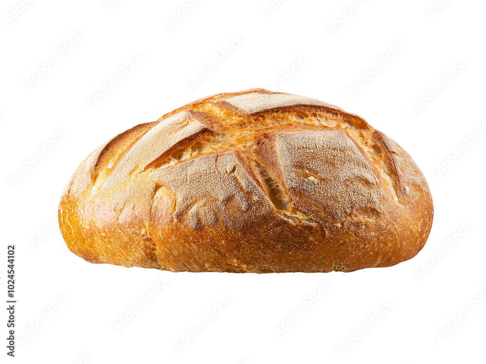 Fresh Baked Loaf of Bread with Crispy Crust Isolated on Transparent Background
Fresh Baked Loaf of Bread with Crispy Crust Isolated on Transparent Background
