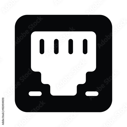 Modern and unique icon of ethernet port, editable vector