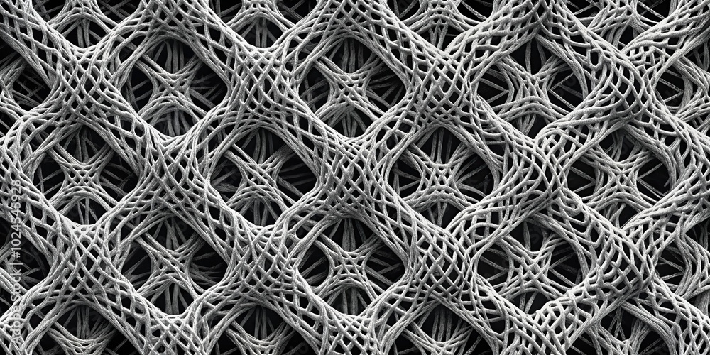 Mesh thread texture with seamless patterns abstract for black and white background Depth of Field