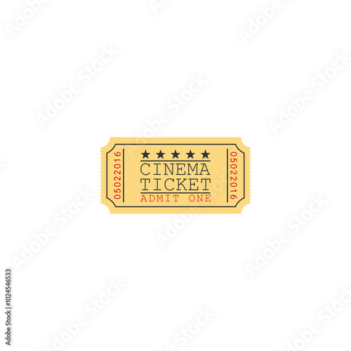 Cinema ticket icon isolated on transparent background