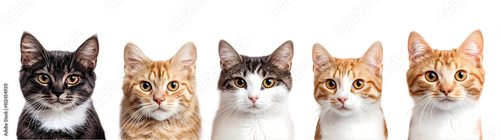 Cat portrait Isolated on transparent background Cat portrait Isolated on transparent background