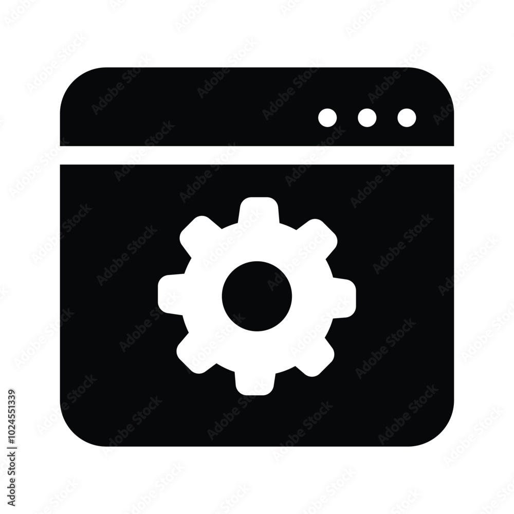 Gear inside webpage, concept icon of website setting, webpage management Gear inside webpage, concept icon of website setting, webpage management