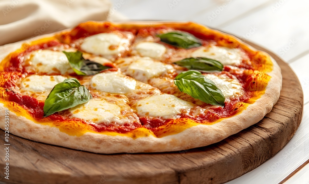true Italian Traditional Pizza Margherita copy space image, Generative AI true Italian Traditional Pizza Margherita copy space image, Generative AI