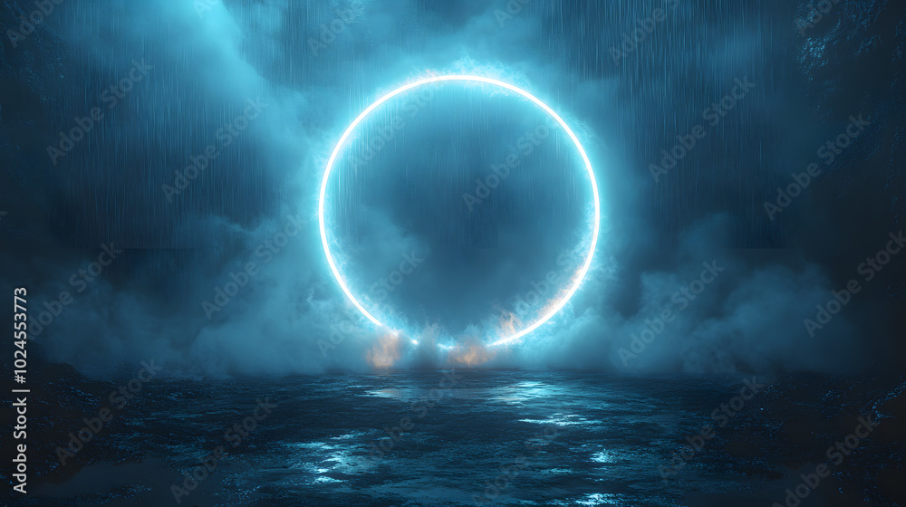 An abstract illuminated neon ring surrounded by swirling smoke, creating a captivating visual effect that evokes a sense of mystery and allure. The vibrant colors of the neon ring contrast beautifully An abstract illuminated neon ring surrounded by swirling smoke, creating a captivating visual effect that evokes a sense of mystery and allure. The vibrant colors of the neon ring contrast beautifully