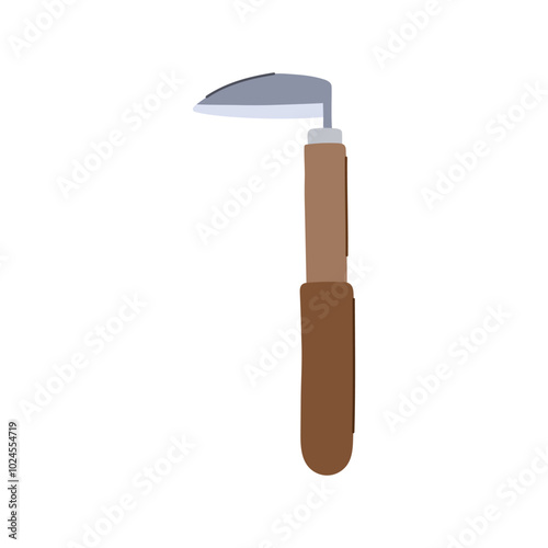 grass scythe cartoon. mowing agriculture, swing sharpen, cut hay grass scythe sign. isolated symbol vector illustration
