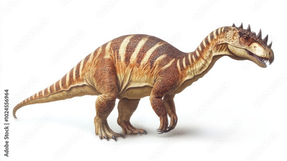Detailed illustration of a dinosaur on a plain white background Detailed illustration of a dinosaur on a plain white background