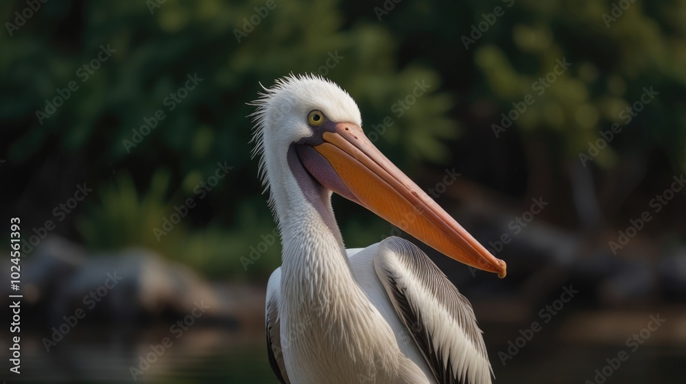 Pelican over a blurry background Pelican over a blurry background