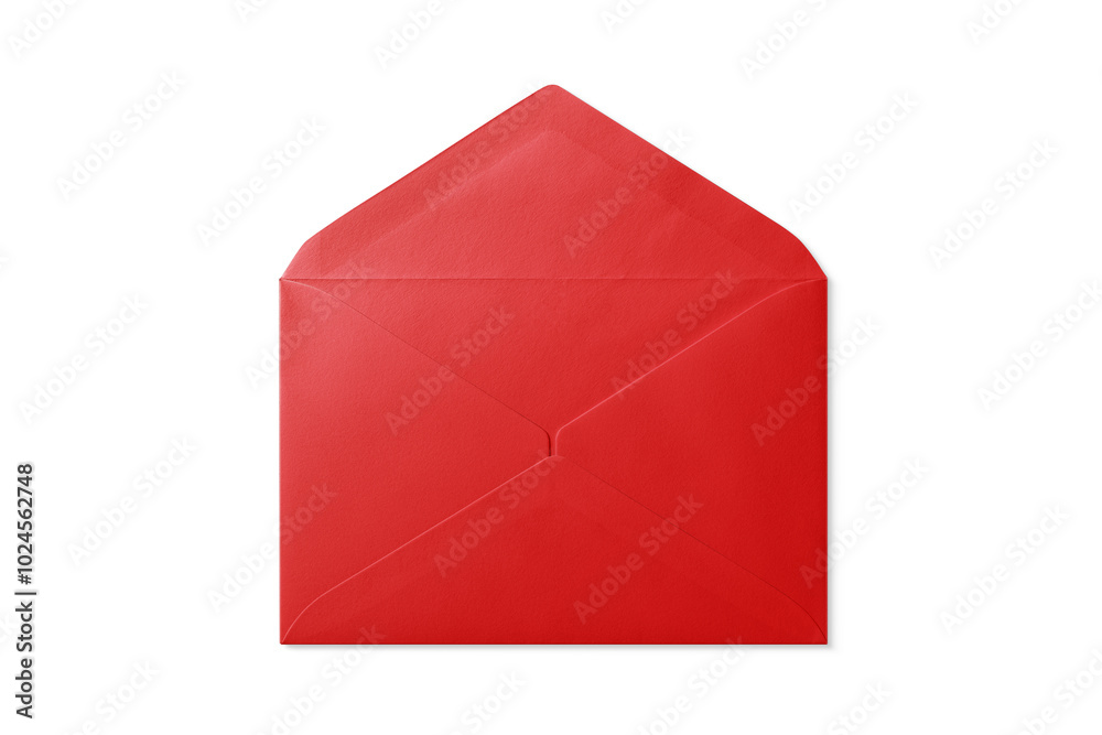 Opened red paper envelope mockup isolated on a transparent background, PNG. High resolution. Opened red paper envelope mockup isolated on a transparent background, PNG. High resolution.