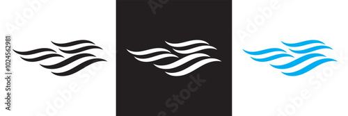 Water Wave Logo abstract vector template. Aqua icon. sea ocean Logo design inspiration. isolated on white and black background. Vector illustration EPS 10
