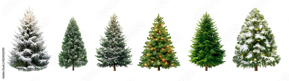 Christmas trees on a white background