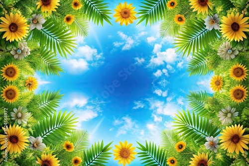 Summer season background with copy space