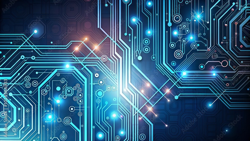 Fototapeta premium In computer engineering, innovative technology design utilizes vector line concepts to develop cutting-edge solutions, optimizing data processing and enhancing system performance