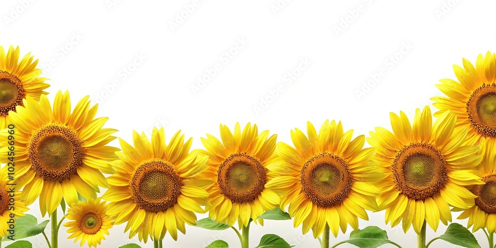 sunflower frame on white background sunflower frame on white background