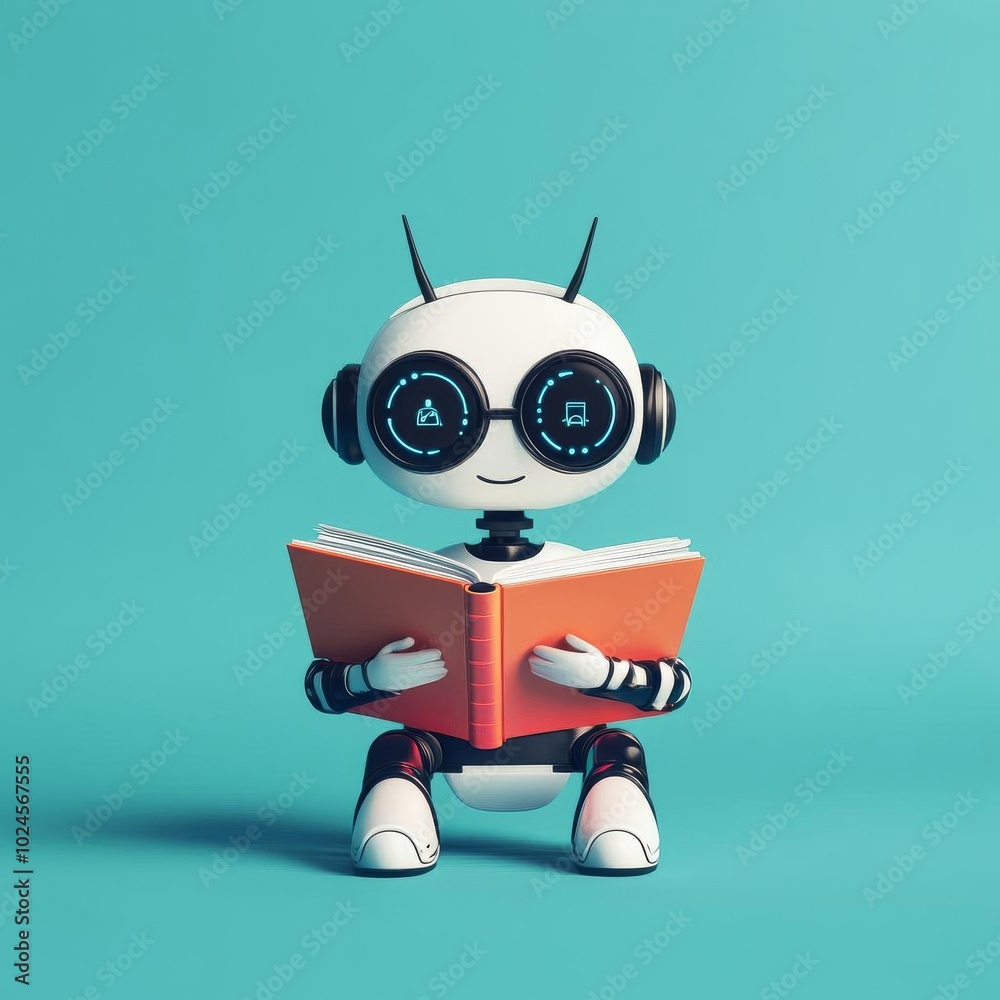 Fototapeta premium AI in education, digital textbooks, futuristic learning experience