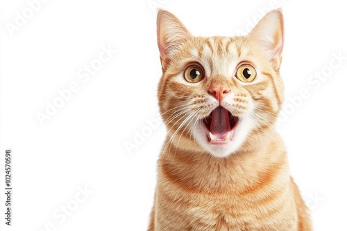Surprised Ginger Cat with Open Mouth