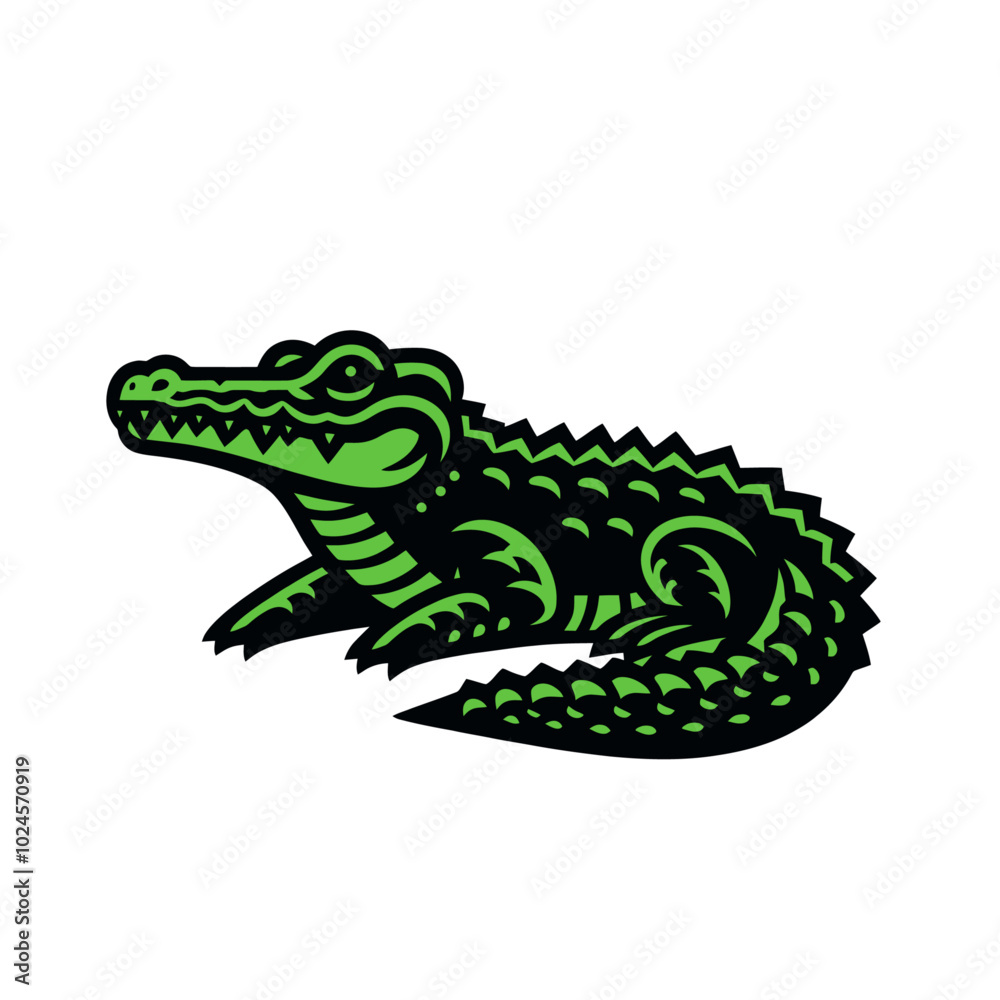 Naklejka premium Crocodile or alligator isolated vector illustration