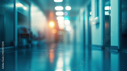 Blurred interior of hospital abstract medical background