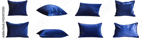Collection of royal blue velvet cushions png