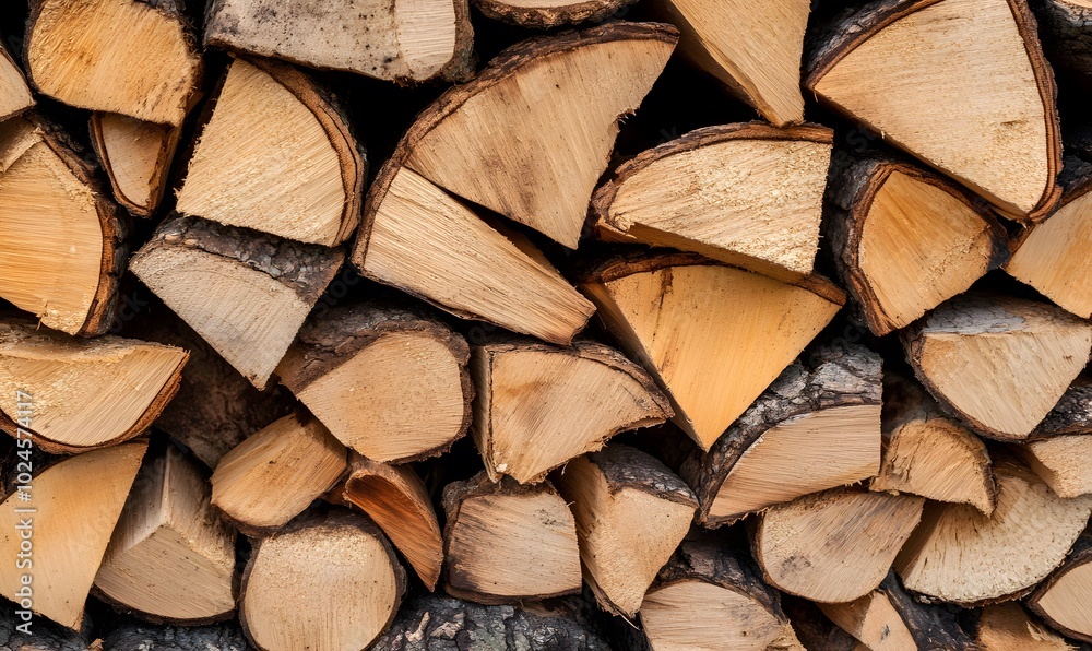 Fototapeta premium Packages containing firewood , Generative AI