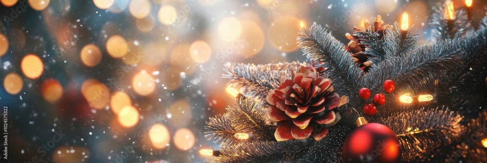 custom made wallpaper toronto digitalCaptivating Christmas Decor: Embrace the Holiday Spirit with Festive Pine Cones and Twinkling Lights