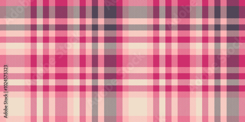 Service tartan texture vector, club fabric check background. Checked seamless textile plaid pattern in light and pink colors.