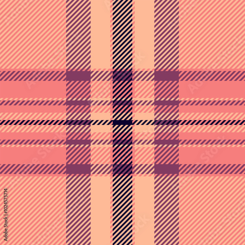 Weave seamless check vector, printing plaid texture textile. Repeatable patterns fabric background pattern tartan in orange and red colors.