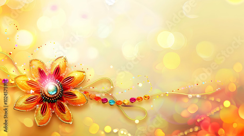 Traditional Raksha Bandhan festival background with an elegant rakhi
