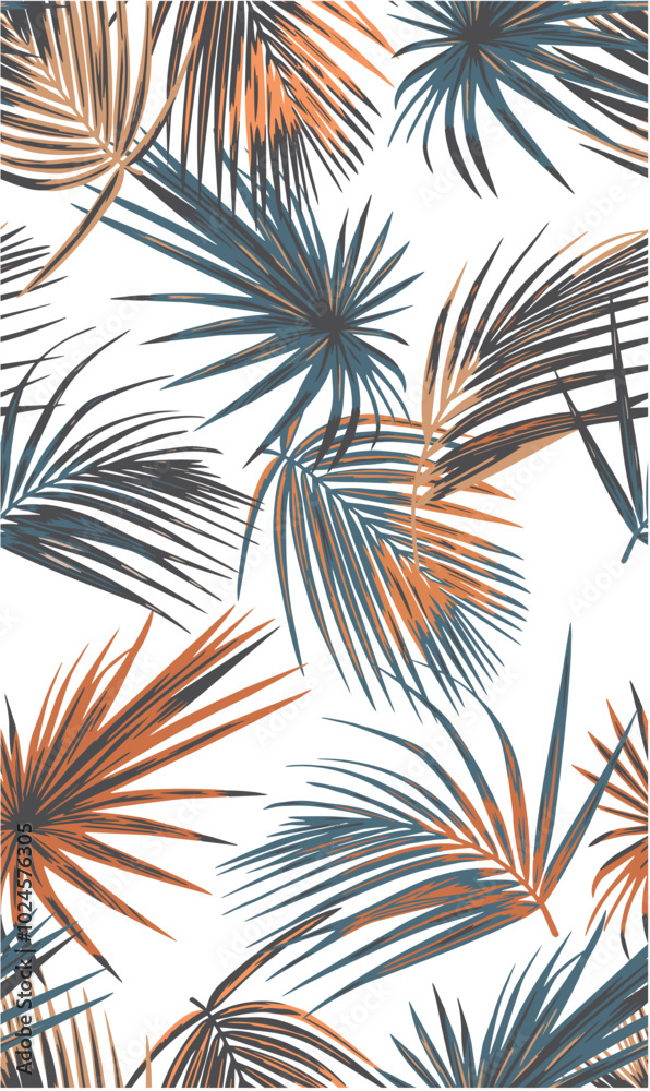 topical leaves seamless pattern on white background.eps topical leaves seamless pattern on white background.eps