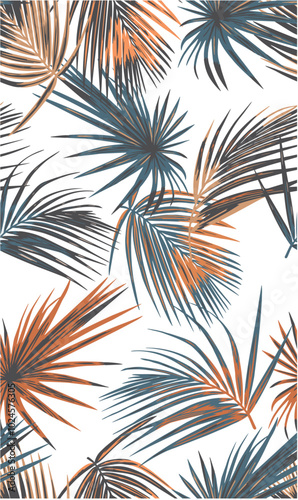 topical leaves seamless pattern on white background.eps