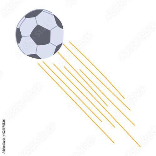 sprint speed soccer ball cartoon. pass kick, strike curve, control finesse sprint speed soccer ball sign. isolated symbol vector illustration