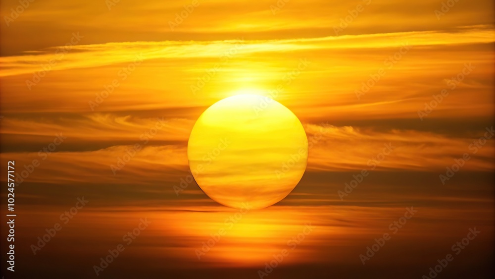Sunset sky with yellow sun disk Sunset sky with yellow sun disk