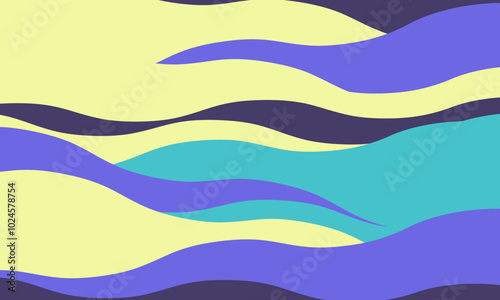 Minimalist abstract background with wavy, rippled stripes and sparse curves. Flowing, textured lines in trendy colors create a graphic look, perfect for posters, prints, or a modern, minimal design.