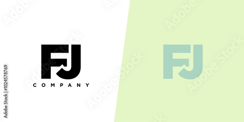 Letter F and J, FJ logo design template. Minimal monogram initial based logotype.