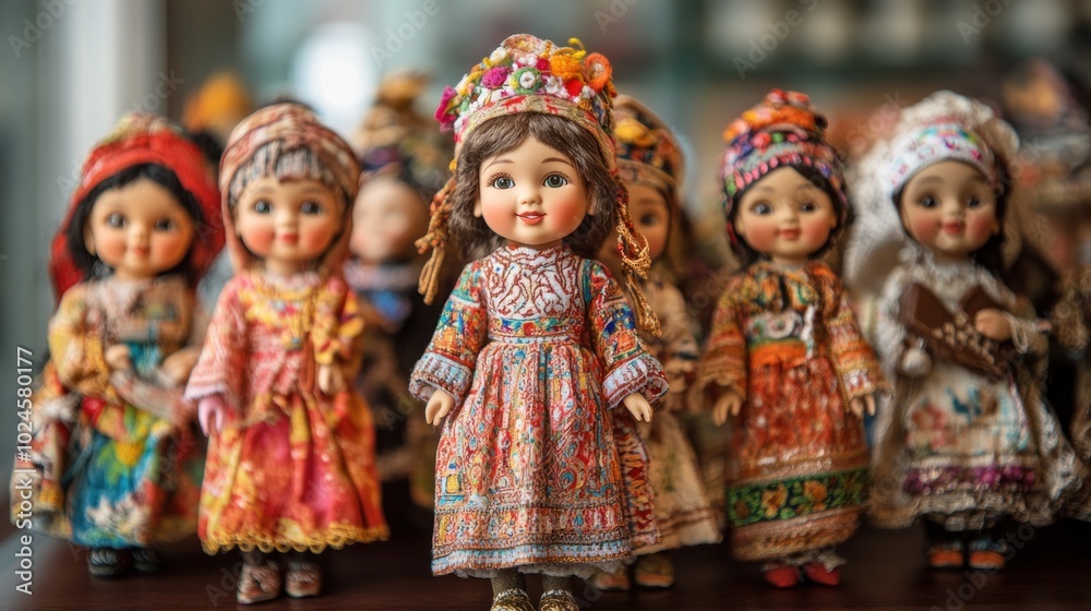 Traditional Dolls in Colorful Costumes