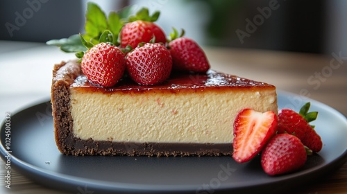 Indulge in a slice of delicious Basque burnt cheesecake