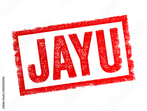 Jayu - is a Korean word that means Freedom or Liberty, text concept stamp