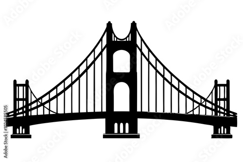 Bridge Silhouette | vector silhouette illustration on white background