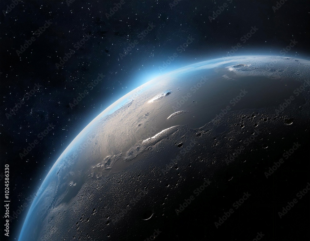 Planet and outer space featuring elements like planetary surfaces, celestial objects, and space visuals representing astronomy, space exploration, and cosmic phenomena.