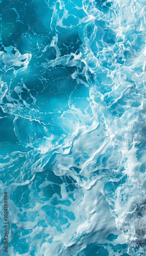 Fototapeta premium Abstract blue sea background created with oil paint, resembling a vibrant summer art